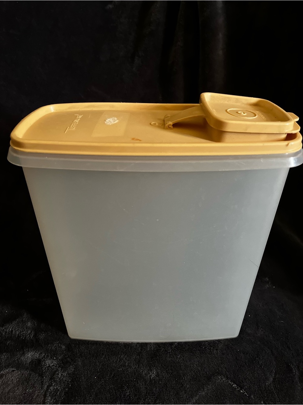 Vintage Tupperware Tan Lid Clear Food Storage Container